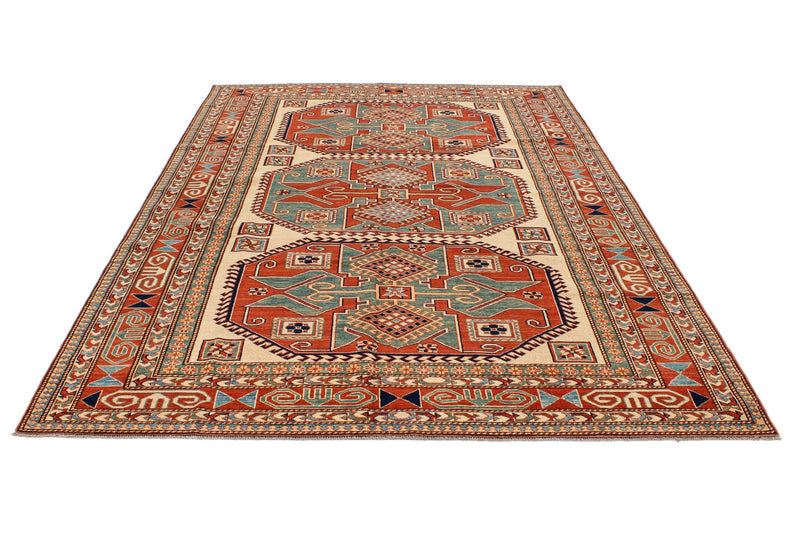 7x10 Multicolor Turkish Tribal Rug