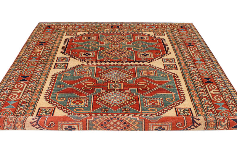 7x10 Multicolor Turkish Tribal Rug