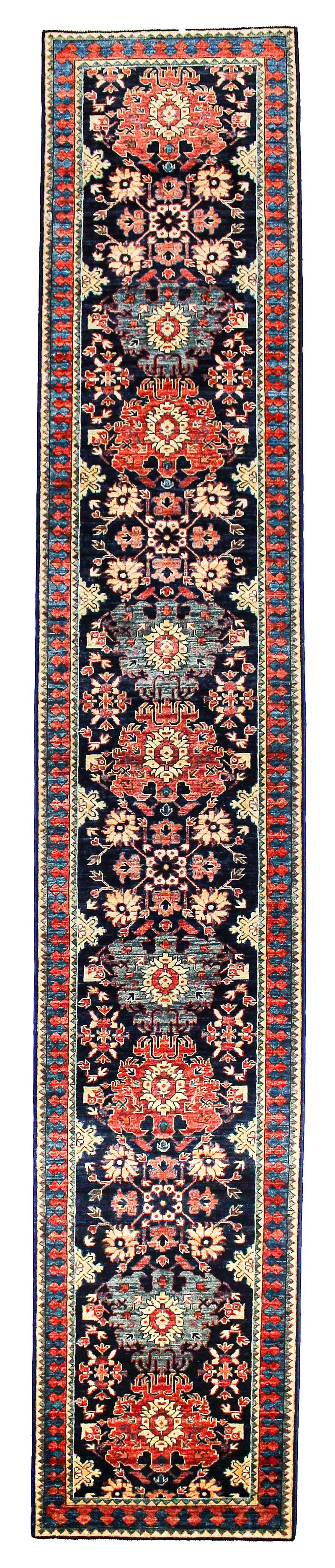 2x16 Navy and Red Anatolian Traditional Runner