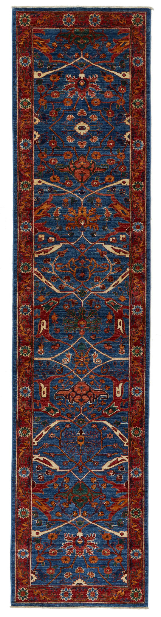 3x12 Red and Blue Anatolian Traditional Runner