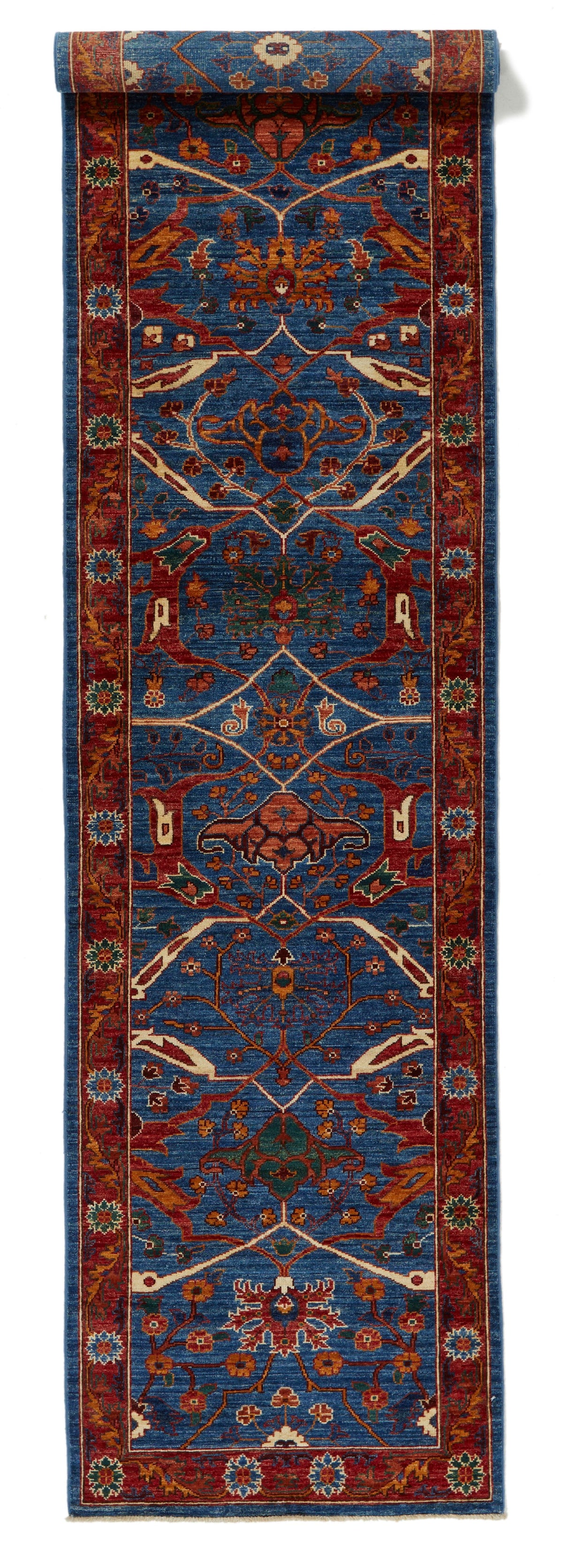 3x12 Red and Blue Anatolian Traditional Runner