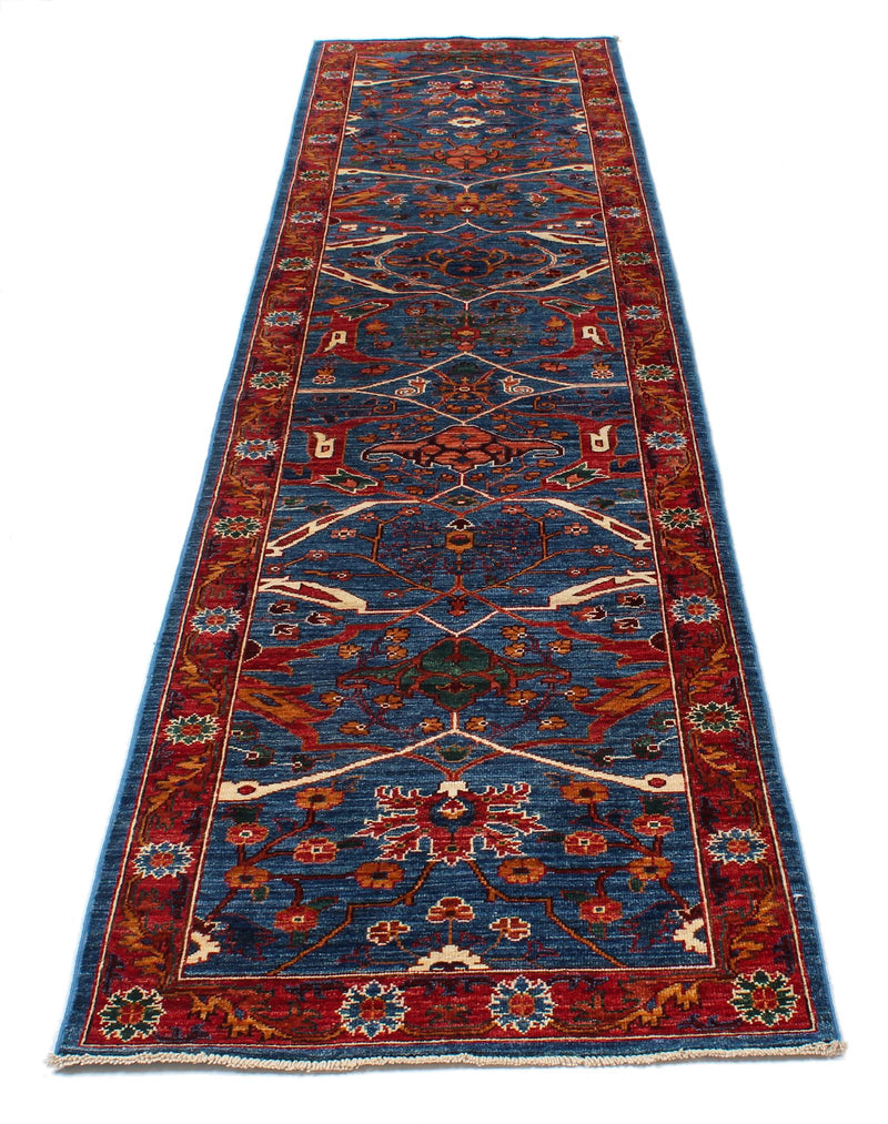 3x12 Red and Blue Anatolian Traditional Runner