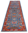 3x12 Red and Blue Anatolian Traditional Runner