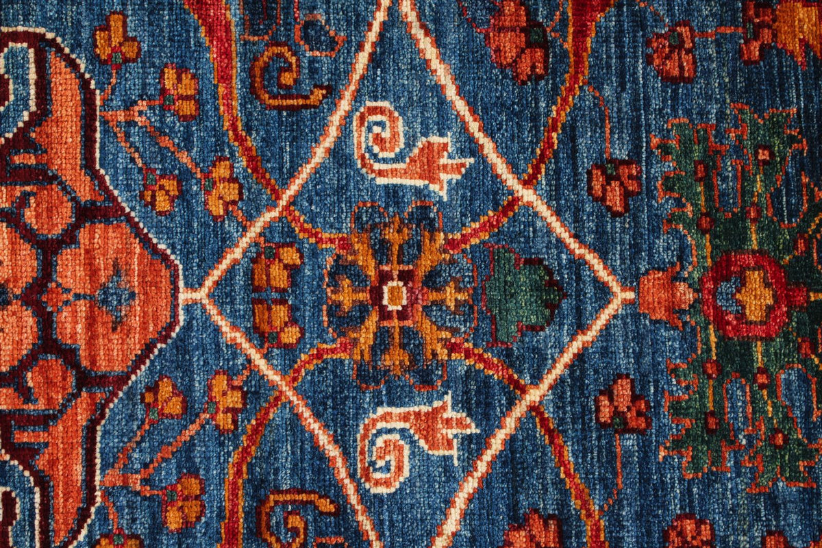 3x12 Red and Blue Anatolian Traditional Runner