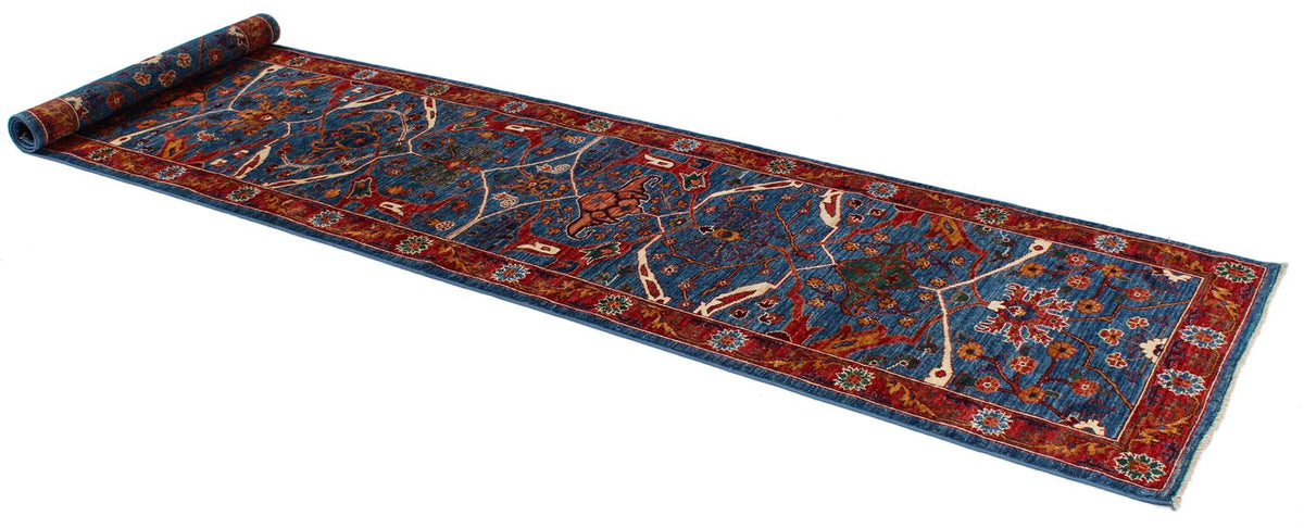 3x12 Red and Blue Anatolian Traditional Runner