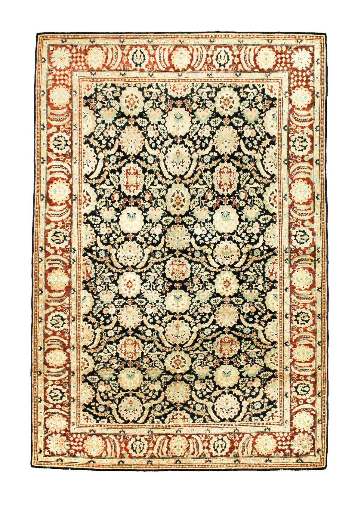 6x9 Black and Pink Persian Rug