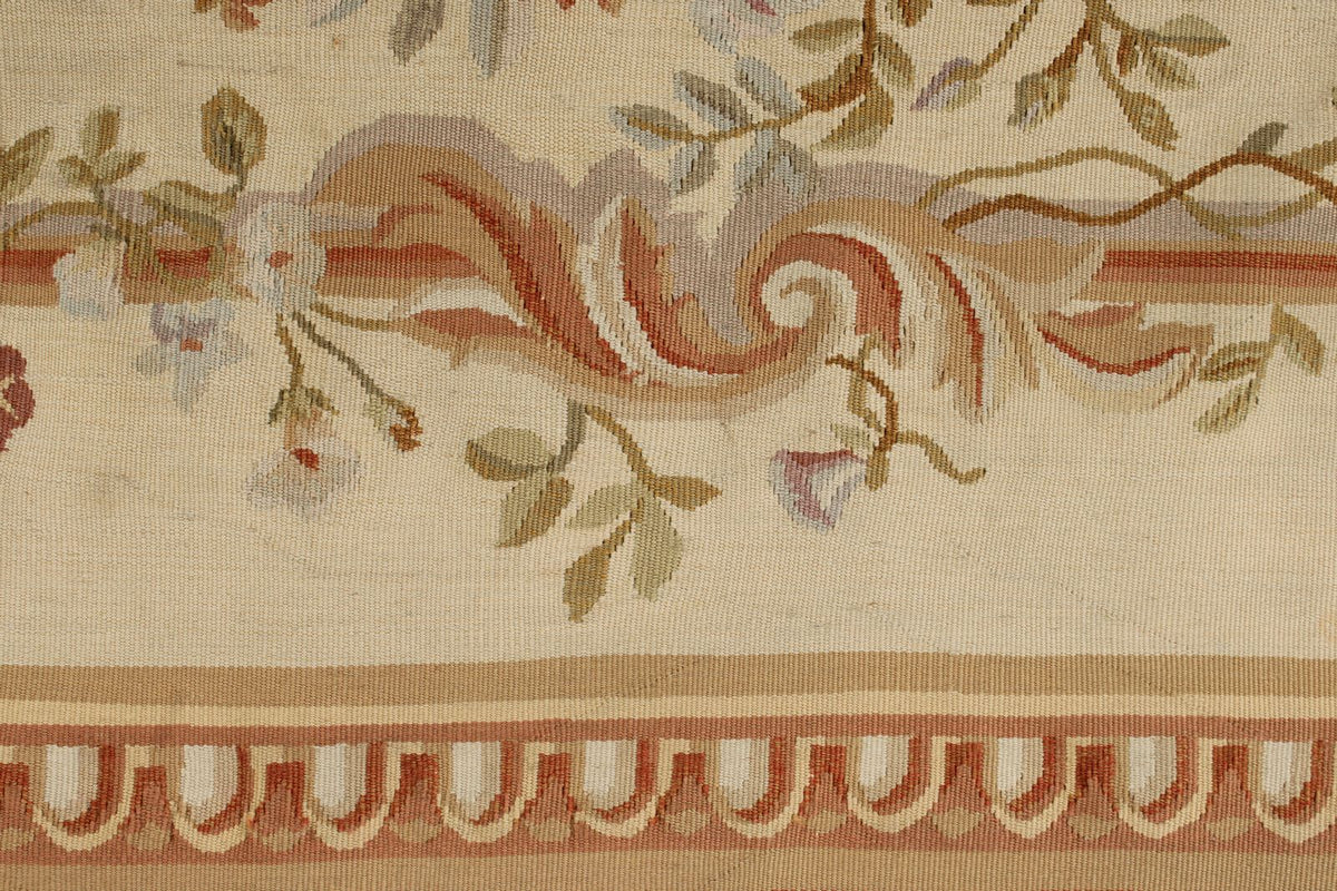 4x10 Beige and Red Turkish Traditional Runner