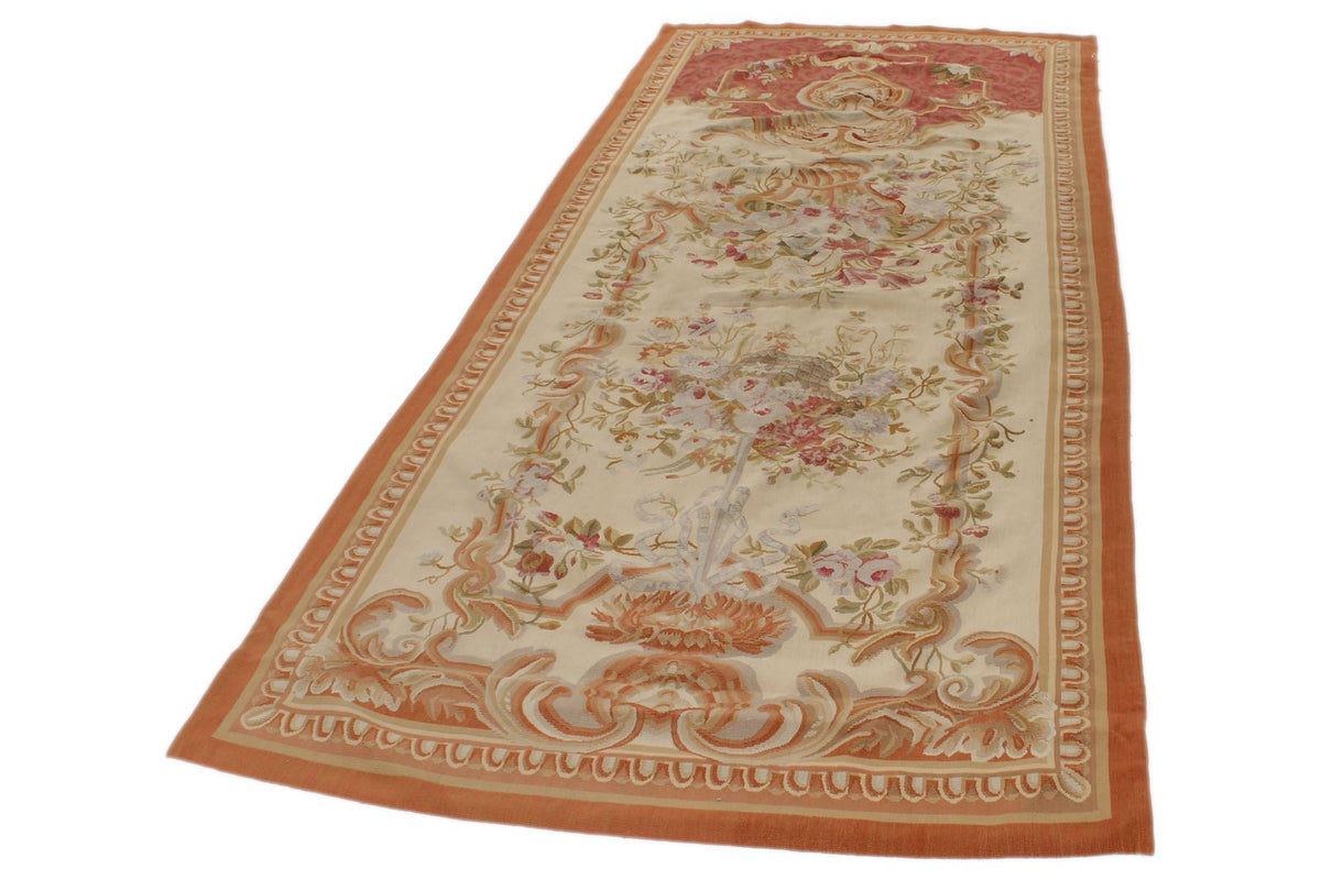 4x10 Beige and Red Turkish Traditional Runner