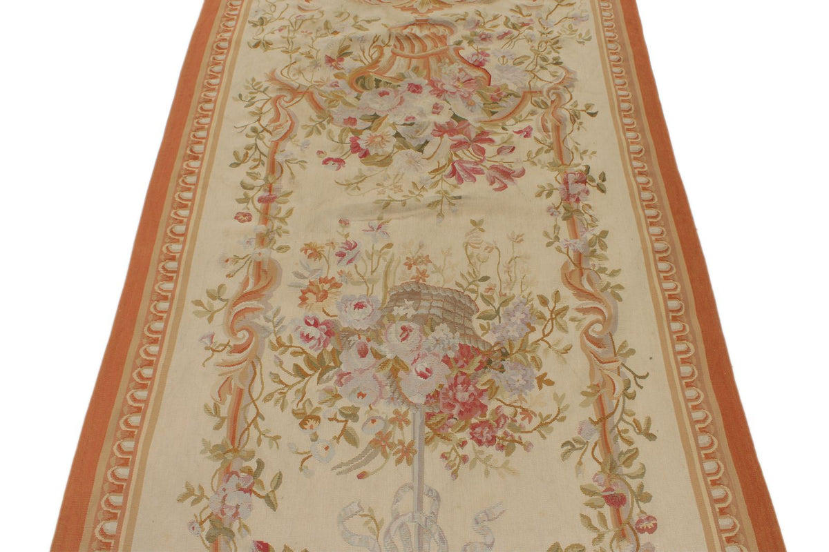 4x10 Beige and Red Turkish Traditional Runner