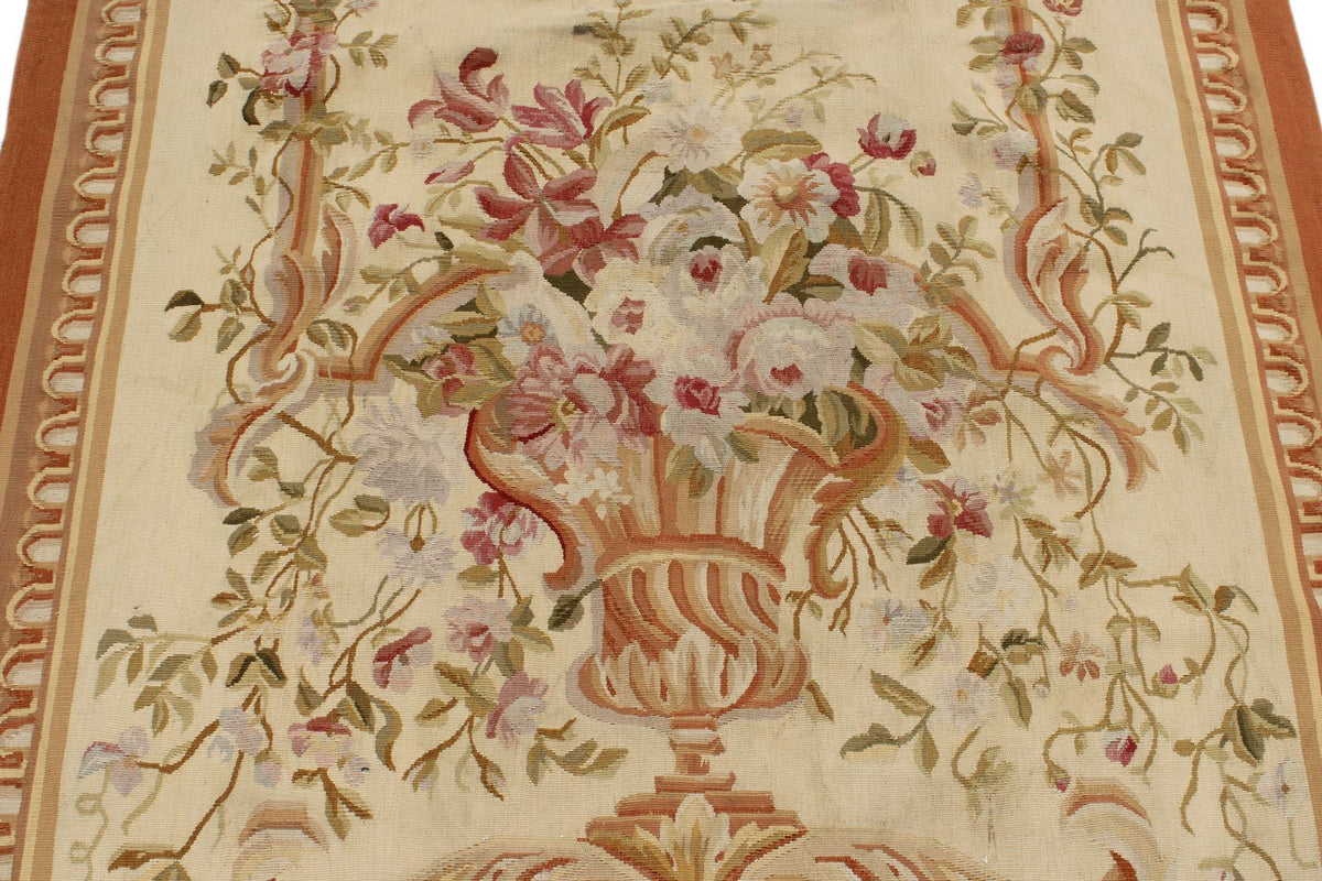 4x10 Beige and Red Turkish Traditional Runner