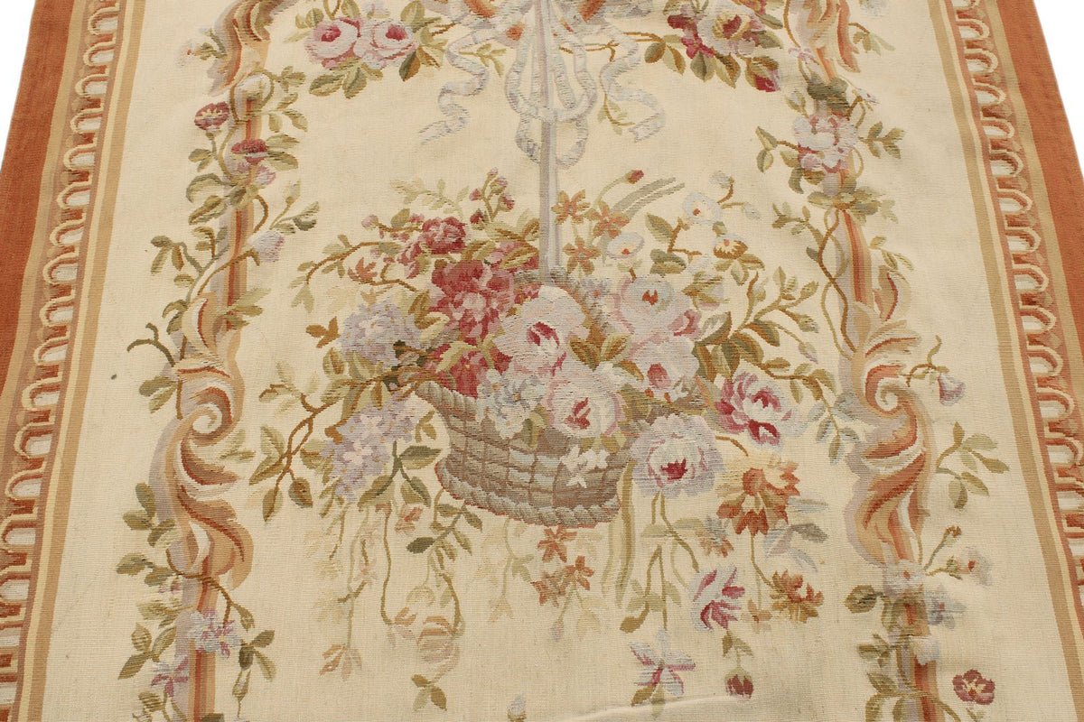 4x10 Beige and Red Turkish Traditional Runner