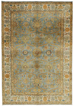 6x9 Green and Ivory Persian Rug