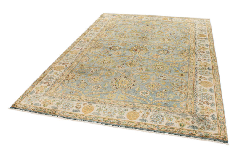 6x9 Green and Ivory Persian Rug