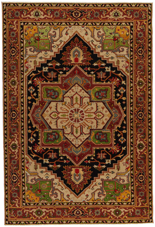 6x9 Navy and Red Anatolian Persian Rug