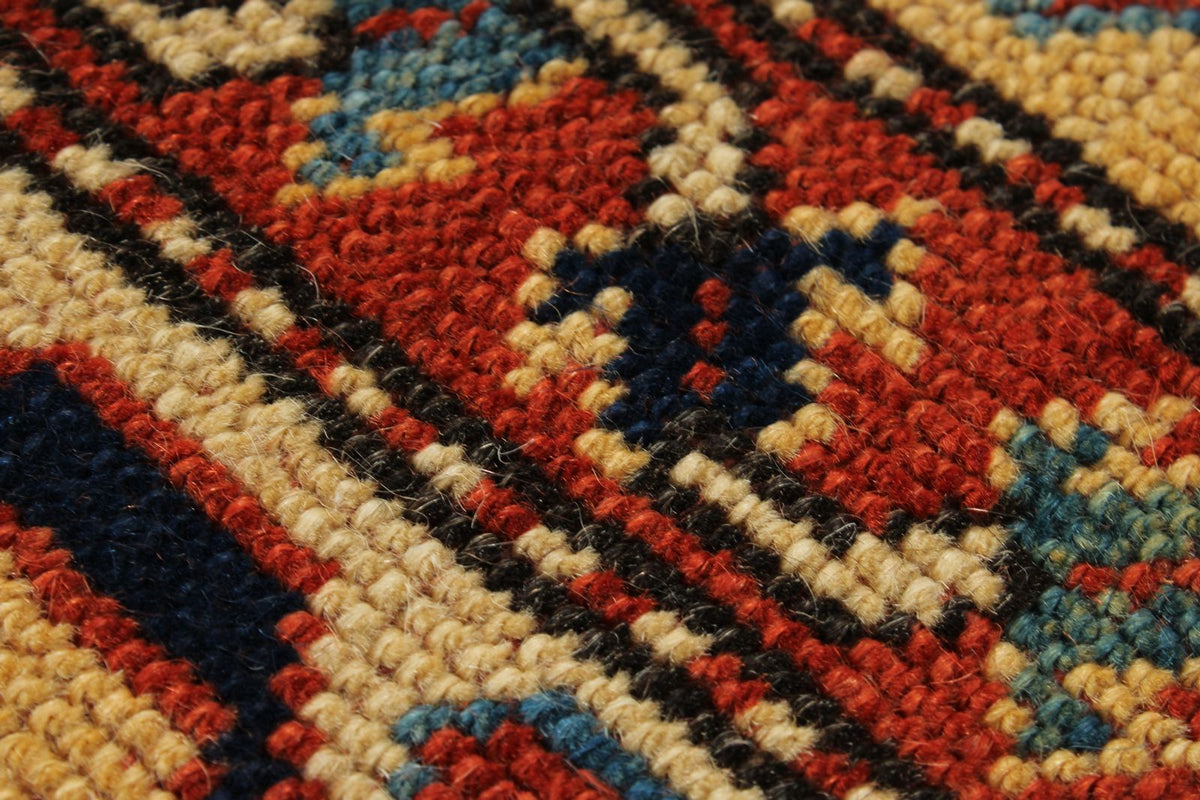 3x9 Multicolor and Ivory Turkish Tribal Runner