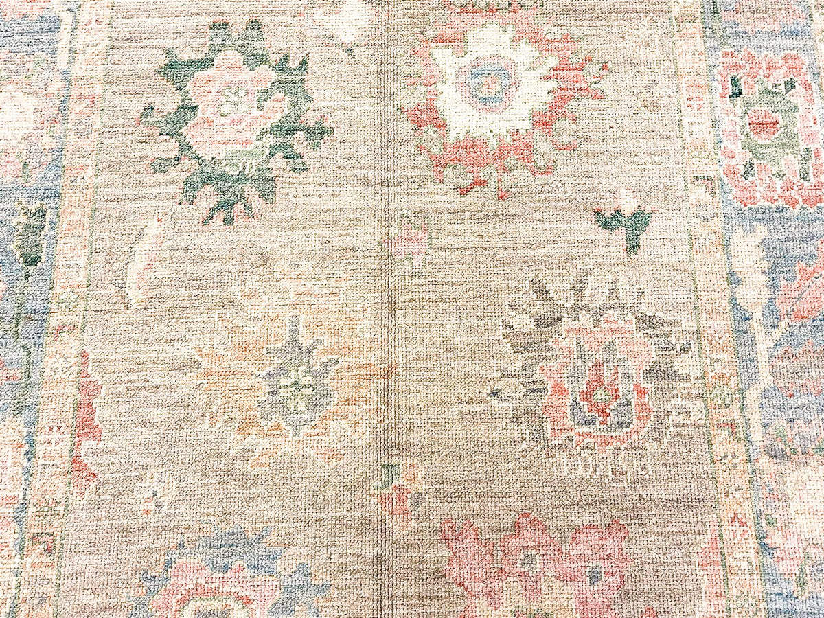 5x7 Purple and Blue Turkish Oushak Rug
