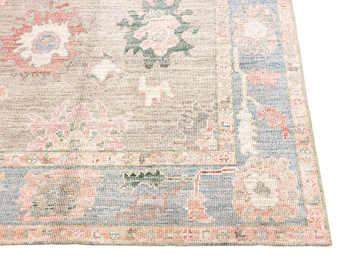 5x7 Purple and Blue Turkish Oushak Rug