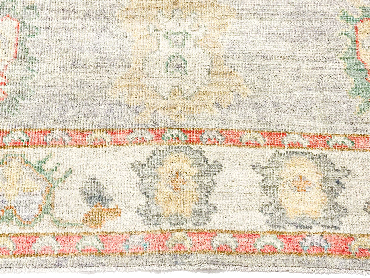 5x7 Purple and Ivory Turkish Oushak Rug