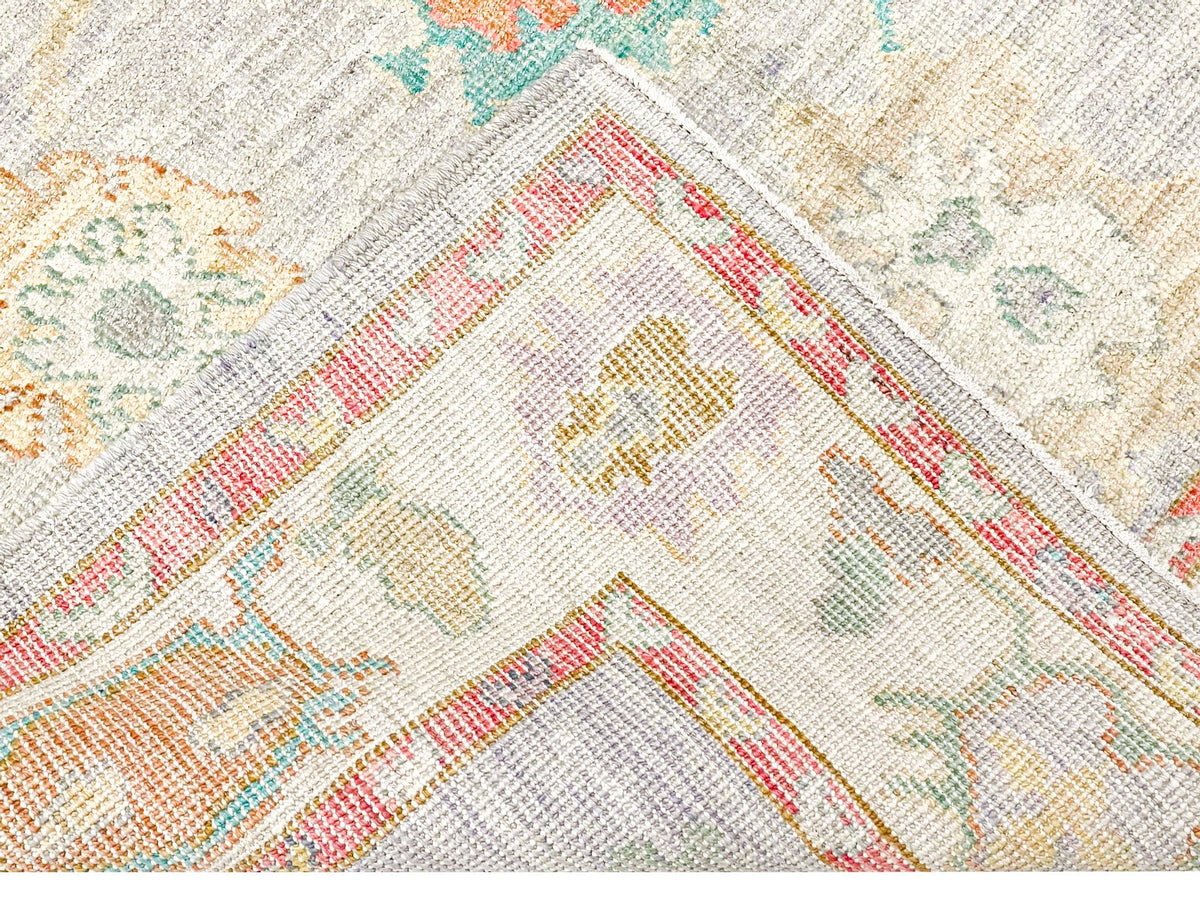 5x7 Purple and Ivory Turkish Oushak Rug