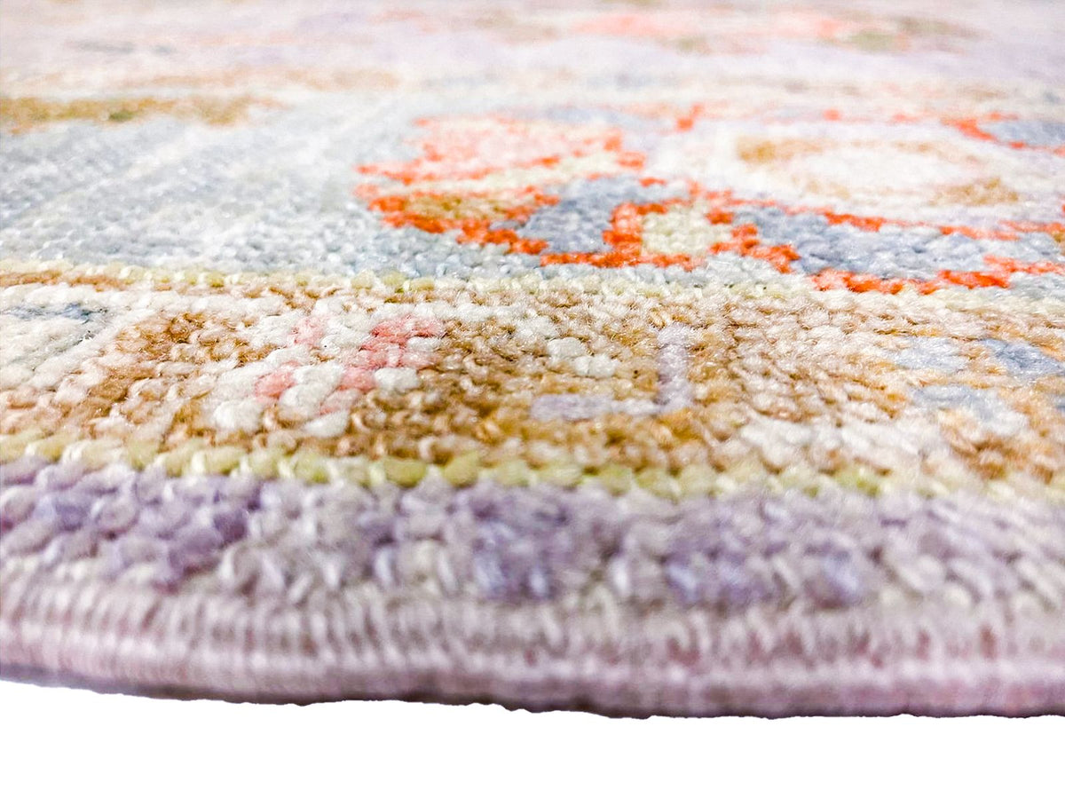 5x7 Purple and Ivory Turkish Oushak Rug