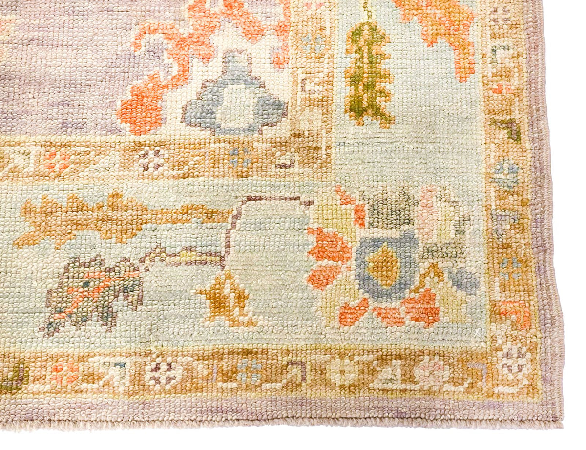 5x7 Purple and Ivory Turkish Oushak Rug