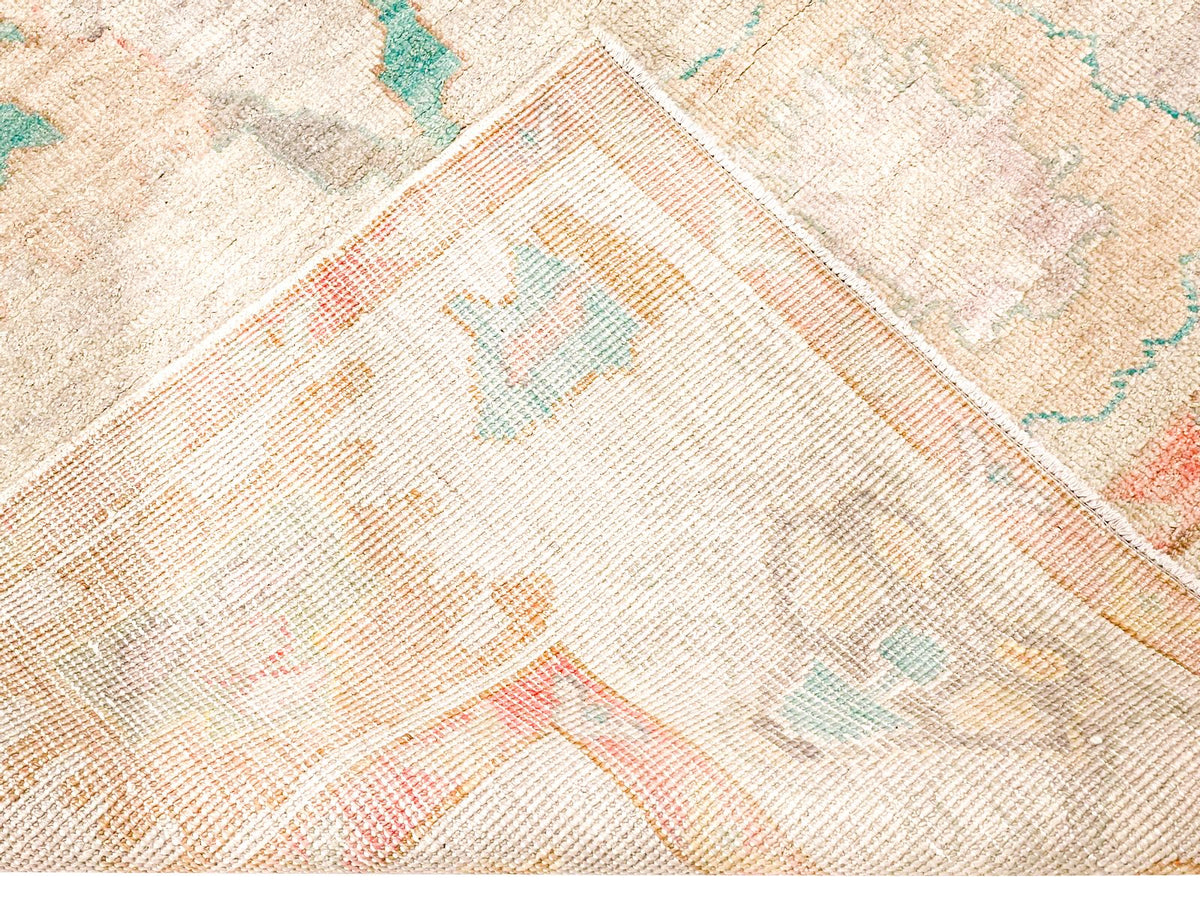 6x9 gray and Ivory Turkish Oushak Rug