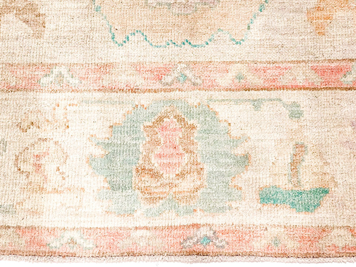 6x9 gray and Ivory Turkish Oushak Rug
