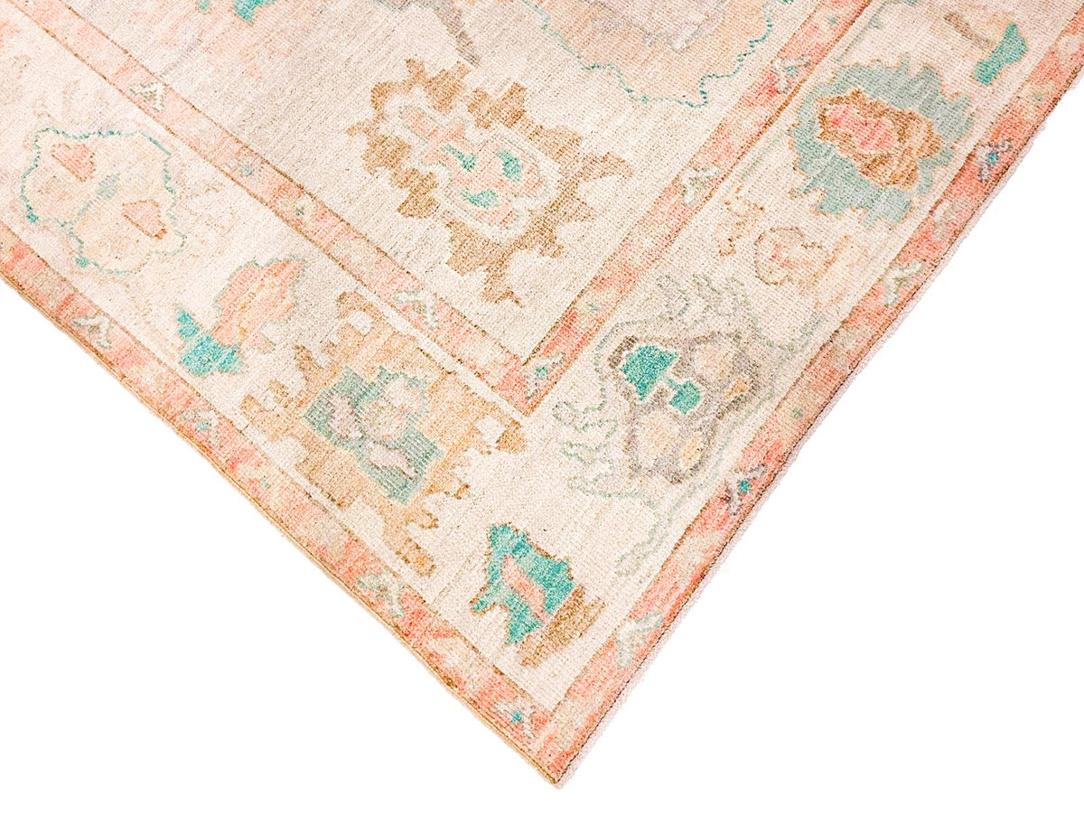 6x9 gray and Ivory Turkish Oushak Rug