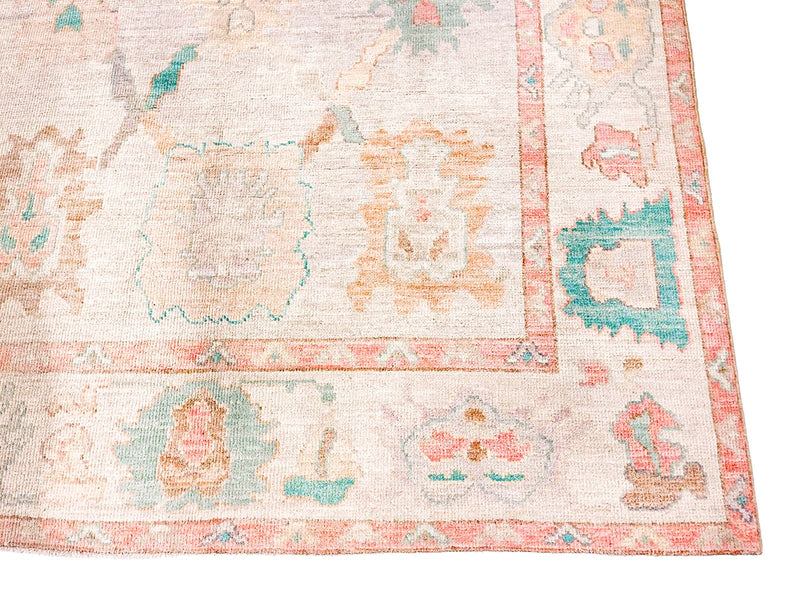 6x9 gray and Ivory Turkish Oushak Rug