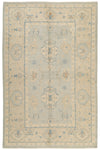 6x10 Gray and Ivory Turkish Oushak Rug