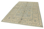 6x10 Gray and Ivory Turkish Oushak Rug