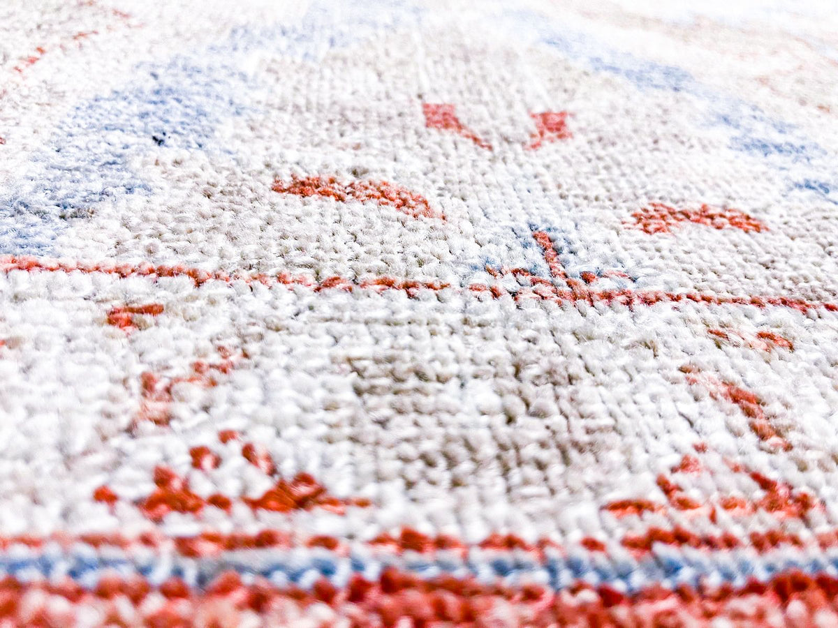 10x14 Blue and Ivory Turkish Oushak Rug