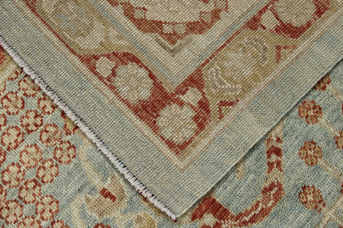 11x14 Blue and Ivory Turkish Oushak Rug