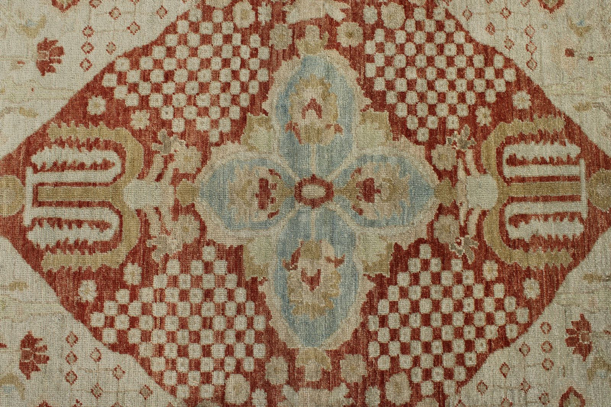 11x14 Blue and Ivory Turkish Oushak Rug