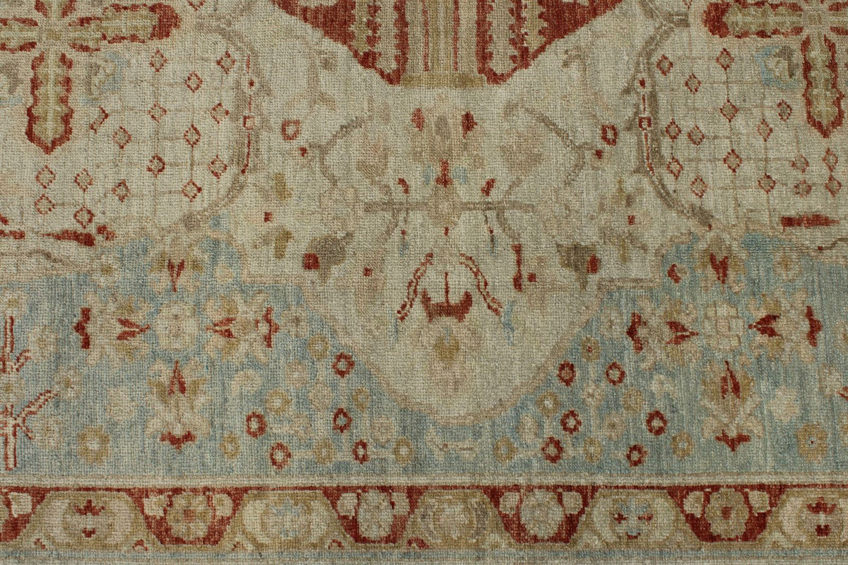 11x14 Blue and Ivory Turkish Oushak Rug