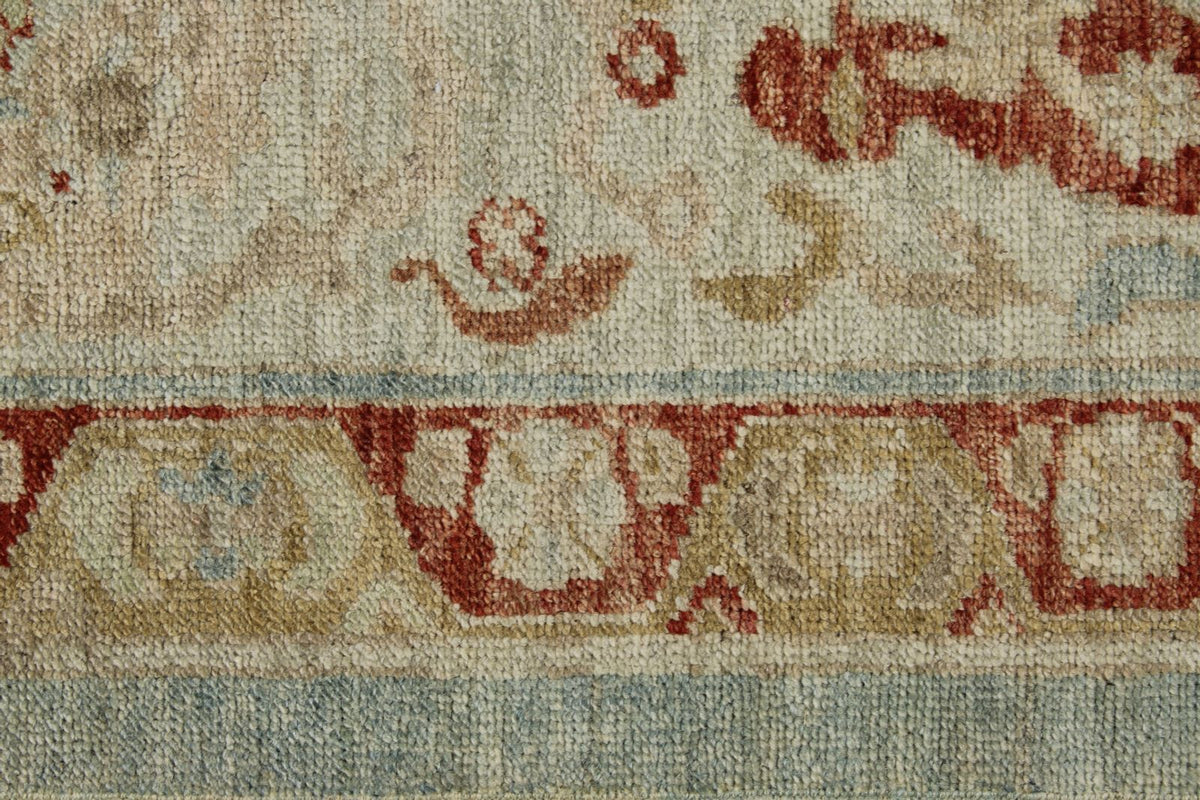 11x14 Blue and Ivory Turkish Oushak Rug