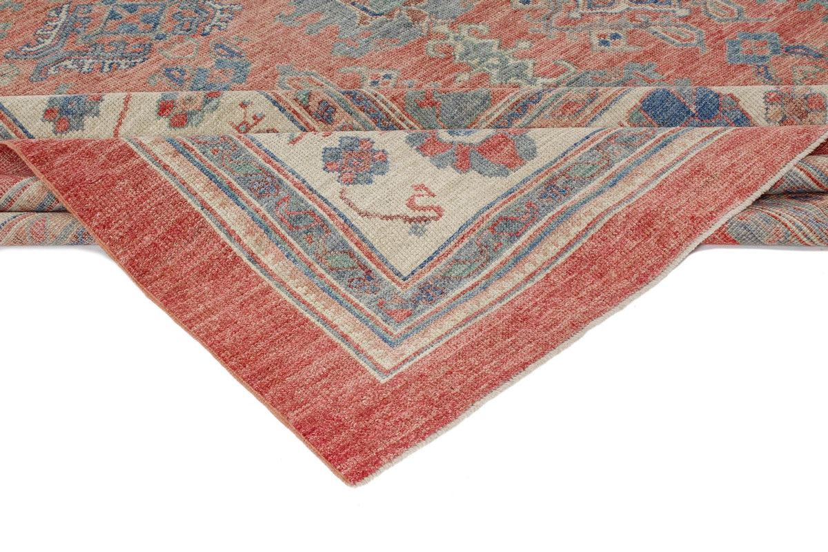 9x12 Rust and Ivory Turkish Oushak Rug