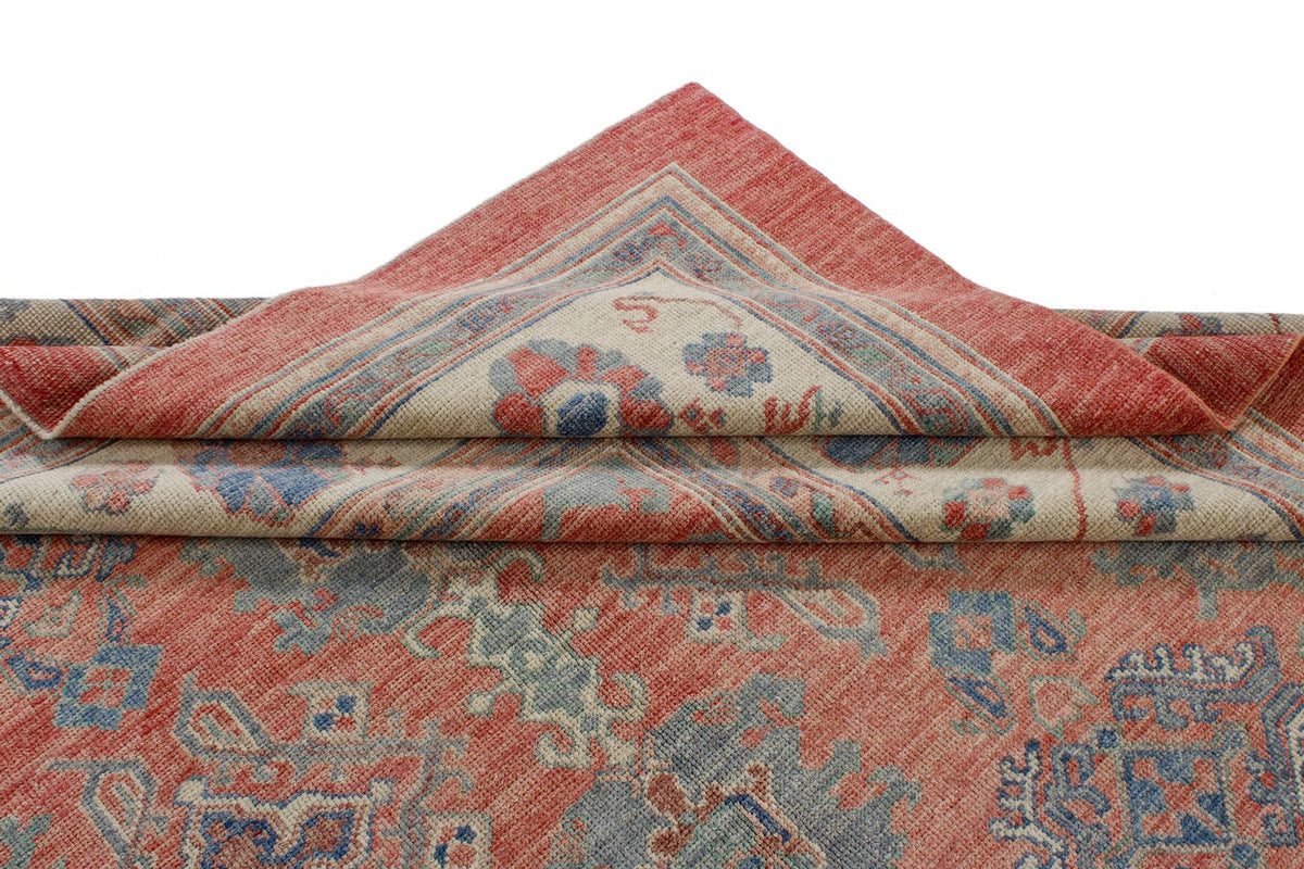 9x12 Rust and Ivory Turkish Oushak Rug