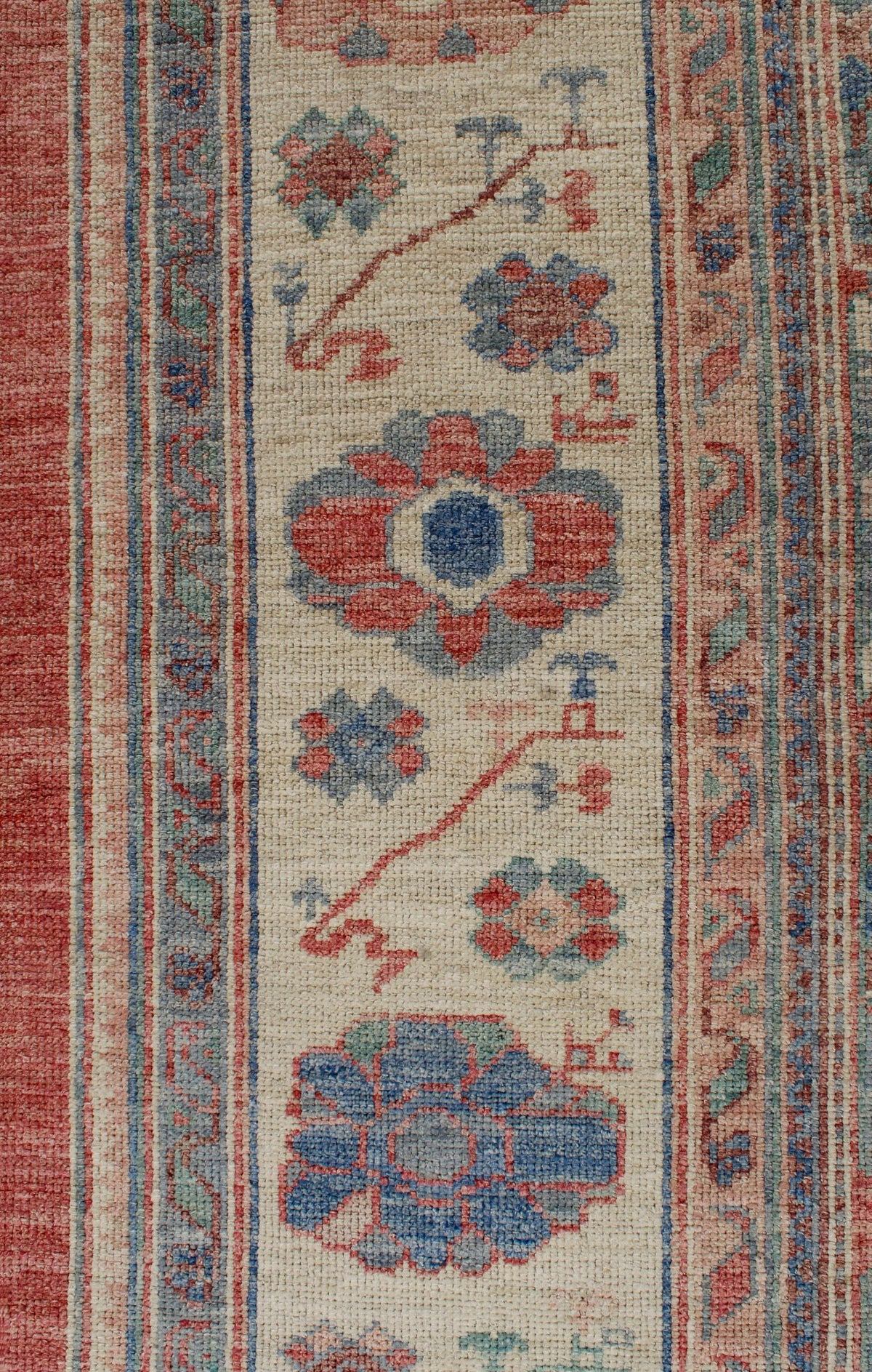 9x12 Rust and Ivory Turkish Oushak Rug