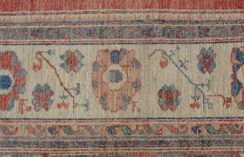 9x12 Rust and Ivory Turkish Oushak Rug