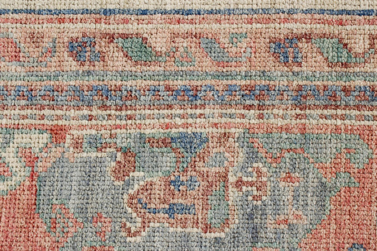 9x12 Rust and Ivory Turkish Oushak Rug