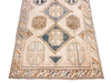 4x7 Ivory and Blue Turkish Tribal Rug