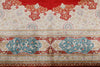 8x10 Red and Blue Turkish Silk Rug