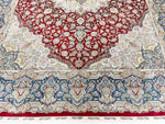 9x12 Red and Blue Turkish Silk Rug