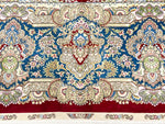 9x12 Red and Blue Turkish Silk Rug