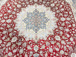 9x12 Red and Blue Turkish Silk Rug