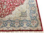 9x12 Red and Blue Turkish Silk Rug