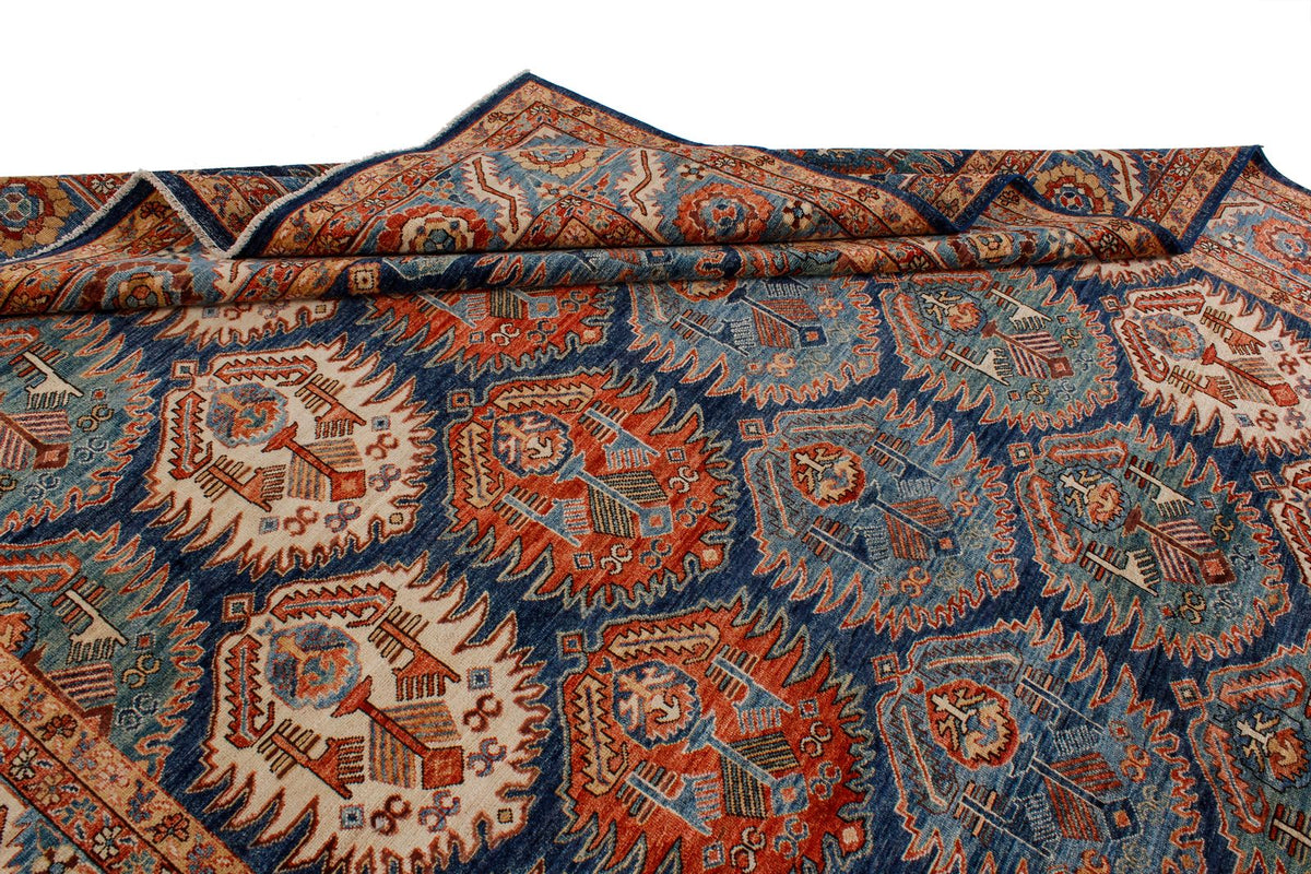 9x12 Blue and Navy Anatolian Traditional Rug