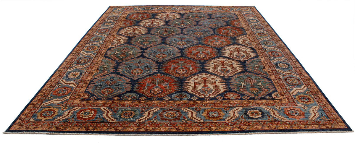 9x12 Blue and Navy Anatolian Traditional Rug
