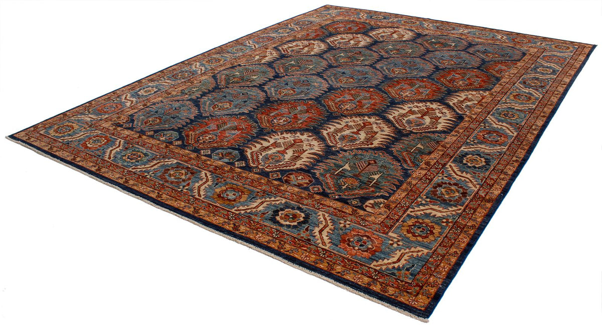 9x12 Blue and Navy Anatolian Traditional Rug